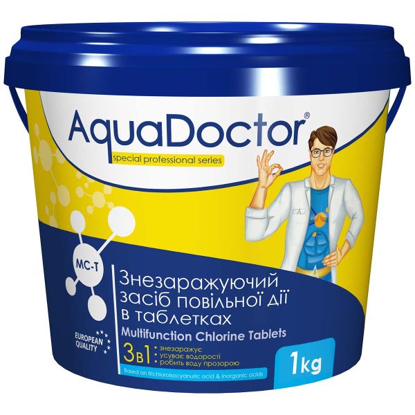 Хлор AquaDoctor MC-T 3в1 повільної дії в пігулках 1кг